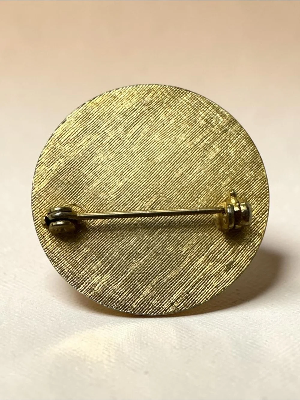 Engraved Round Brass letter M- Gold Tone